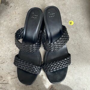 Black heeled sandals